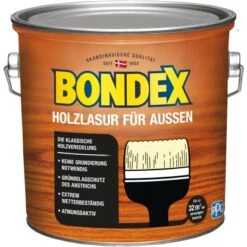 Bondex Holzlasur Für Außen Ebenholz Seidenglänzend 2,5 L