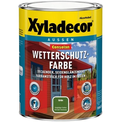 Xyladecor Consolan Wetterschutzfarbe Grün Seidenglänzend 750 Ml 3 Xyladecor Consolan Wetterschutzfarbe Grün Seidenglänzend 750 Ml