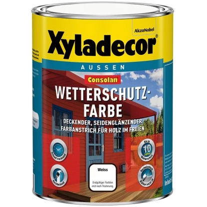 Xyladecor Consolan Wetterschutzfarbe Weiß Seidenglänzend 750 Ml 3 Xyladecor Consolan Wetterschutzfarbe Weiß Seidenglänzend 750 Ml