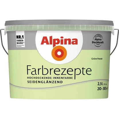Alpina Farbrezepte Grüne Poesie Seidenglänzend 2,5 L 3 Alpina Farbrezepte Grüne Poesie Seidenglänzend 2,5 L