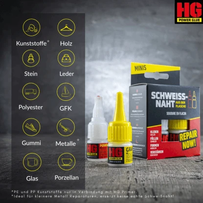 HG Power Glue Klebstoff Schweißnaht Aus Der Flasche Mini 10 HG Power Glue Klebstoff Schweißnaht Aus Der Flasche Mini – Bild 8