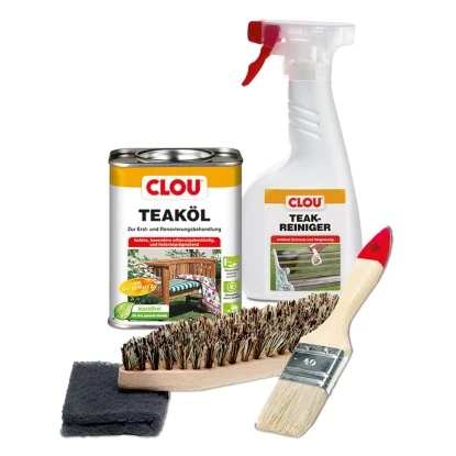 Clou Teakholz-Pflege-Set Transparent 3 Clou Teakholz-Pflege-Set Transparent