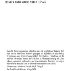 Bondex Antik-Wachs Natur Flüssig 500 Ml -Hausfarben Rabatte 472216 4429 Hazard
