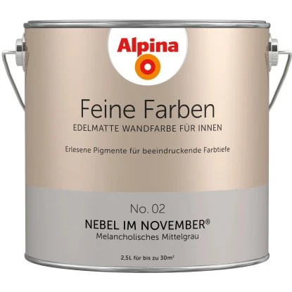 Alpina Feine Farben No. 2 Nebel Im November® Edelmatt 2,5 Liter 3 Alpina Feine Farben No. 2 Nebel Im November® Edelmatt 2,5 Liter