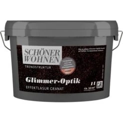 Schöner Wohnen Glimmer-Optik Effektlack Granat 1 L