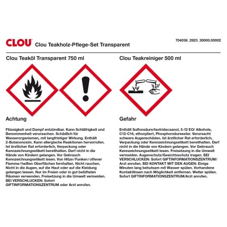 Clou Teakholz-Pflege-Set Transparent 4 Clou Teakholz-Pflege-Set Transparent – Bild 2