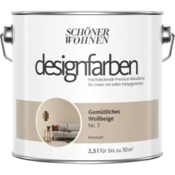 Schöner Wohnen Designfarben Gemütliches Wollbeige Matt 2,5 L