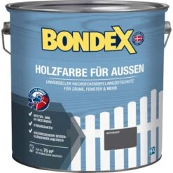 Bondex Holzfarbe Für Außen Anthrazit 7,5 L