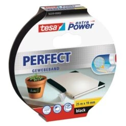 Tesa Extra Power Perfect Gewebeband Schwarz 2,75 M X 19 Mm