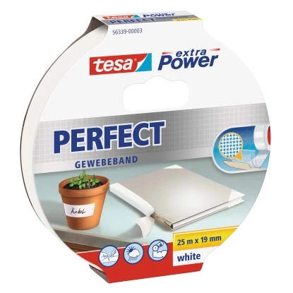 Tesa Extra Power Perfect Gewebeband Weiß 25 M X 19 Mm 3 Tesa Extra Power Perfect Gewebeband Weiß 25 M X 19 Mm