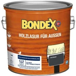 Bondex Holzlasur Für Außen Anthrazit 2,5 L
