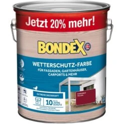 Bondex Wetterschutz-Farbe RAL 3004 Purpurrot - 3 L Ausreichend Für Ca. 27 M²
