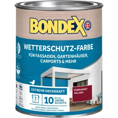 Bondex Wetterschutz-Farbe RAL 3004 Purpurrot 750 Ml 3 Bondex Wetterschutz-Farbe RAL 3004 Purpurrot 750 Ml