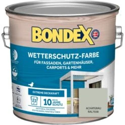 Bondex Wetterschutz-Farbe RAL 7038 Achatgrau 2,5 L