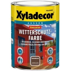 Xyladecor Consolan Wetterschutzfarbe Dunkelbraun Seidenglänzend 750 Ml