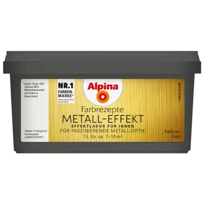 Alpina Farbrezepte Metall-Effekt Gold 1 Liter 3 Alpina Farbrezepte Metall-Effekt Gold 1 Liter