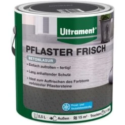 Ultrament Betonlasur Pflaster Frisch Anthrazit 2,5 L